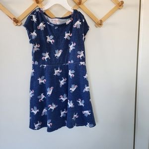 ⭐️5/$25 Cat & Jack size 4/5 blue unicorn dress Used good condition